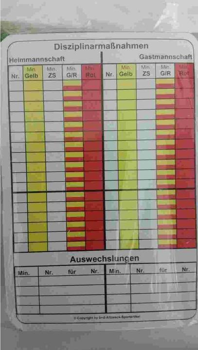 Produktbild Erima Spielnotizkarten Fussball