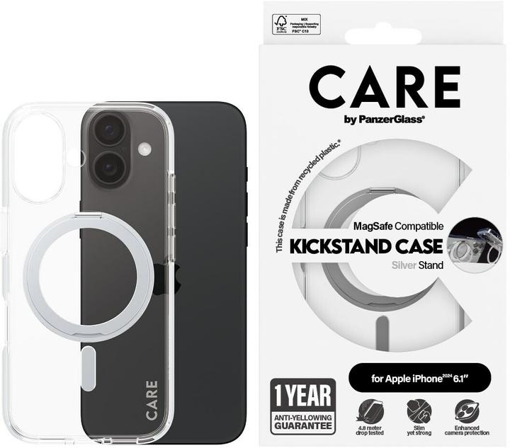 Image du produit PanzerGlass CARE Kickstand & MagSafe iPhone '24 6.1" argent (Apple iPhone 16)