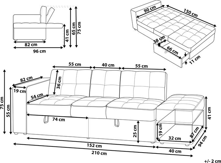 Produktbild Beliani Falster (3-Sitzer)
