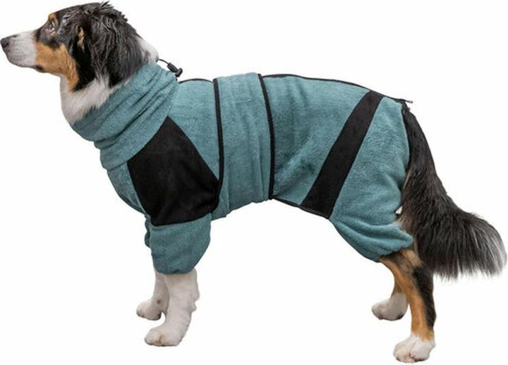 Immagine prodotto Trixie Badjas / Huisoverall Badstof Petrol - 46 Cm (M, Accappatoio per cani, Salopette per cani)