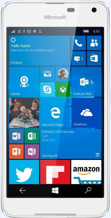Actual product image Microsoft Lumia 650 (16 GB, Light Silver, 5", 4G)
