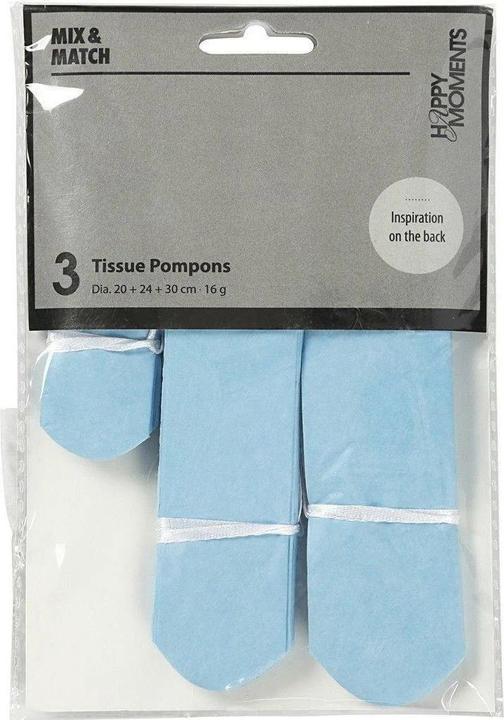 Produktbild Creativ Company Papier-Pompons hellblau