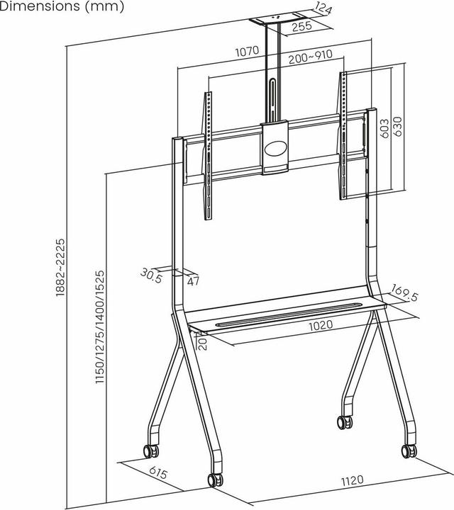 Produktbild Maclean Bildschirm-Träger für den Tisch MC-114 W 100" 55" (Boden, 120 kg, 55" - 100")