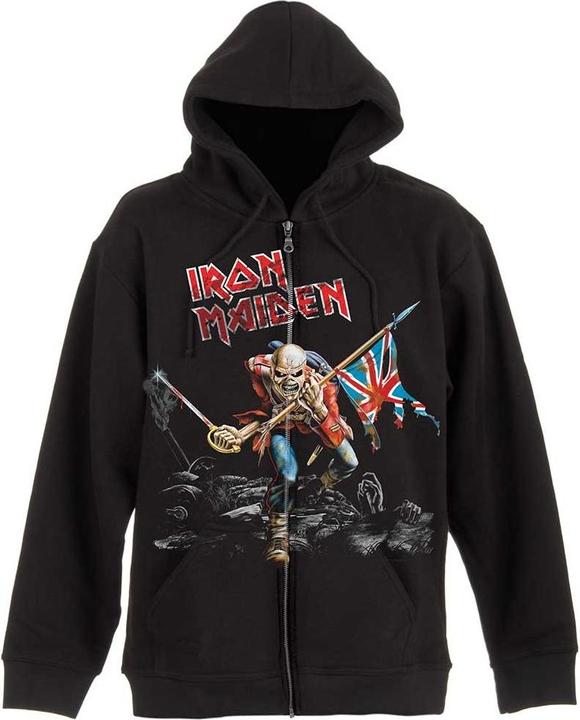 Actual product image Iron Maiden Unisex Adult Scuffed Trooper Back Print Full Zip Hoodie (L)