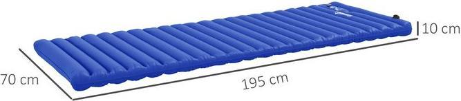 Image du produit Swisshandel24 Matelas gonflable de camping, pompe incluse, gonflage rapide, robuste, 195x70x10cm, bleu