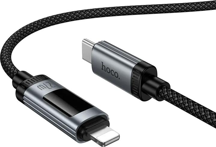 Produktbild Hoco Cable Data Cable with digital display USB C to Lightning PD 27W 1,2 m U148 black (1.20 m, 27 W)