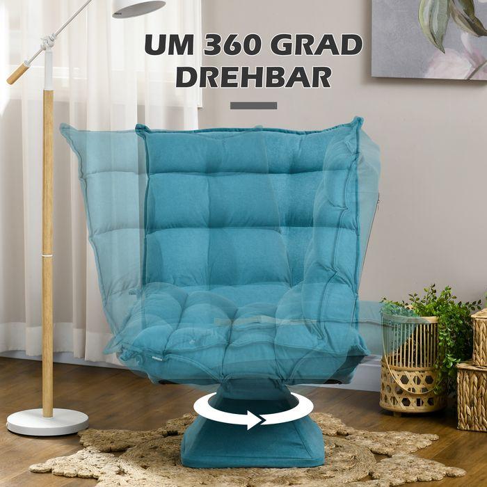 Actual product image Swisshandel24 Floor chair Floor sofa with adjustable backrest, swivelling meditation chair with base, upholstered