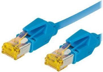 Actual product image Tecline Patch cable S/FTP, PiMF, Cat 6a, blue, 1.5 m For 10 Gigabit/s, halogen-free, with Draka cable and (S/FTP, CAT6a, 1.50 m)