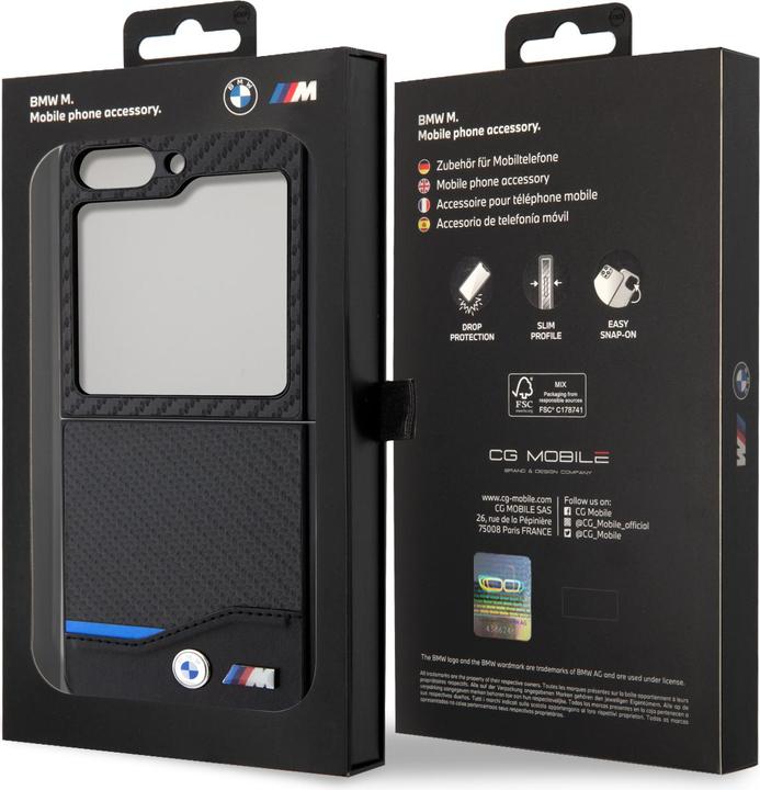 Actual product image BMW M Collection Carbon Case for F731B Samsung Galaxy Z Flip5 - black (Samsung Galaxy Z Flip5)