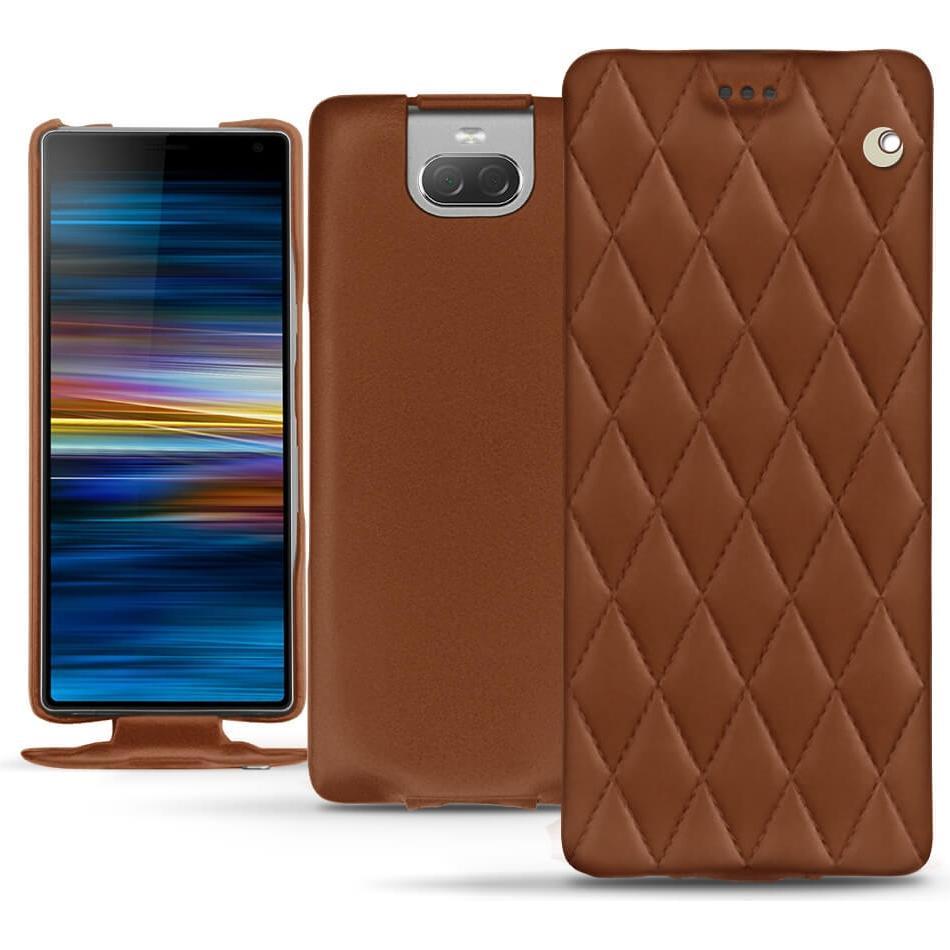 Noreve Lederschutzhülle vertikal (Sony Xperia 10 Plus), Smartphone Hülle, Braun