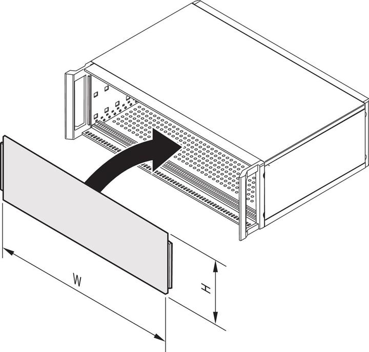 Actual product image Schroff Complete front panel, plugged, unshielded - FRONT PANEL 6HE 84TE EL/CHR