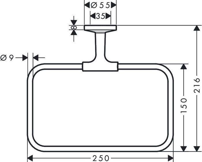 Actual product image hansgrohe Axor Universal Circular towel ring brushed nickel