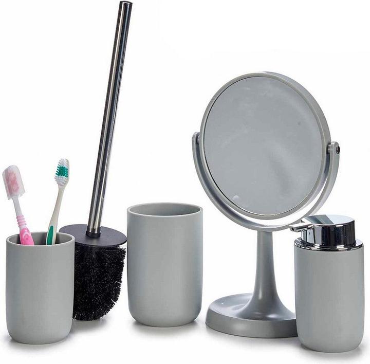 Actual product image Berilo set 4 pieces gray bathroom articles