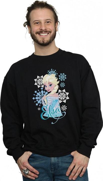 Actual product image Disney Mens Frozen Elsa Snowflakes Sweatshirt (M)
