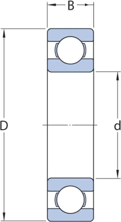 Produktbild SKF Rillenkugellager 61911 Innen-Ø 55 mm Aussen-Ø 80 mm Breite13 mm