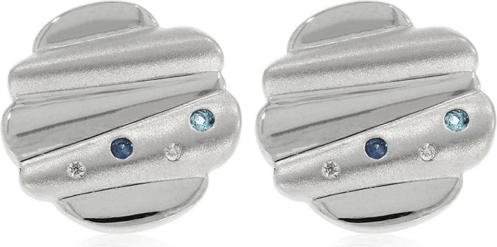 Xen Ohrstecker mit Diamanten, Saphir und Blautopas (925 Sterling Silber)