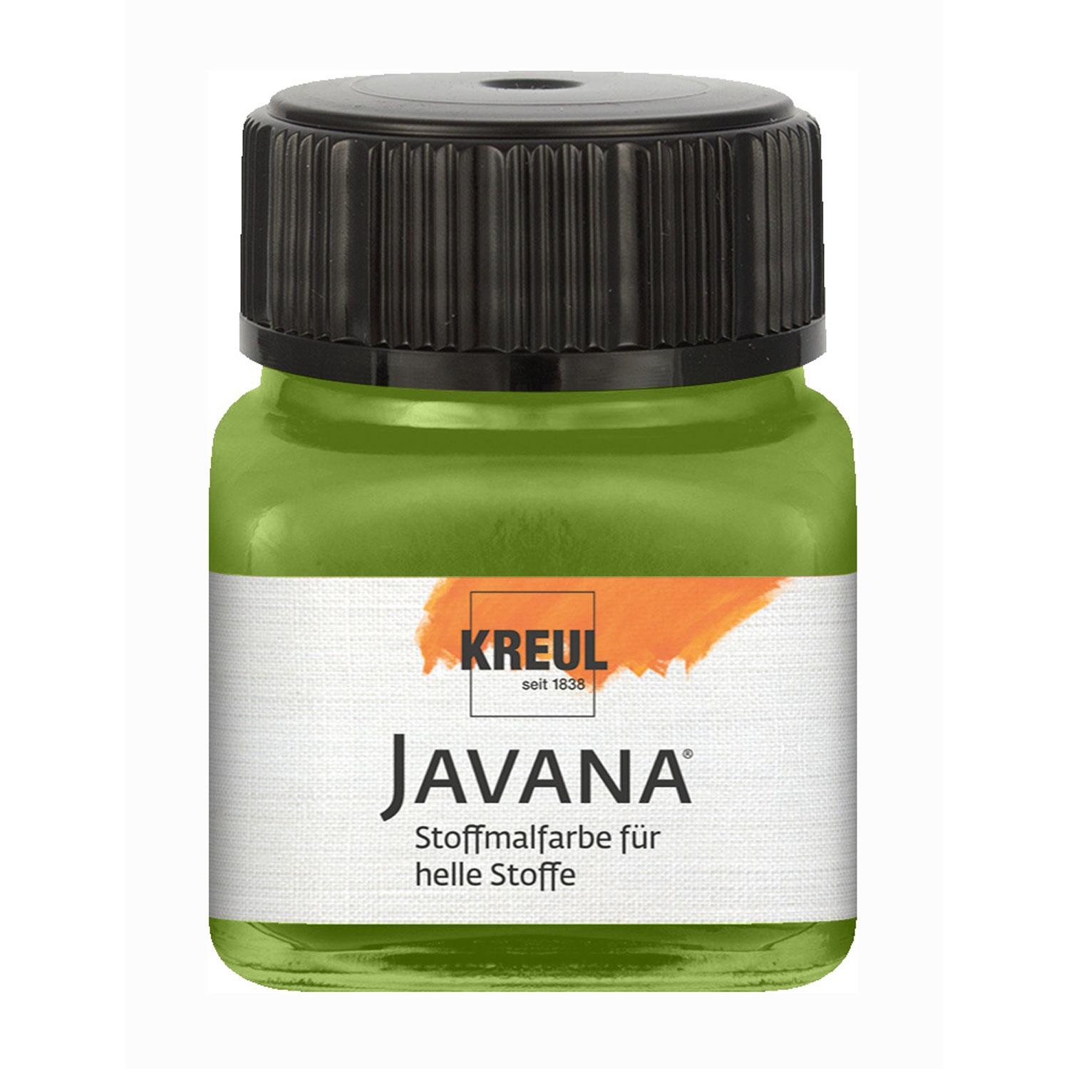 Kreul, Künstlerfarbe + Bastelfarbe, Javana Stoffmalfarbe für helle Stoffe, 20 ml (Olivgrün, 20 ml)