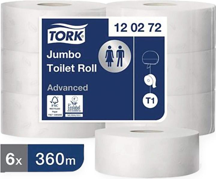 Produktbild kaiserkraft Toilettenpapier, Industrie-Jumborolle (6 Stk.)