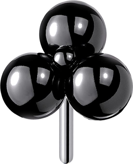 Actual product image Star Piercing Threadless black three balls (without brass, Titanium)