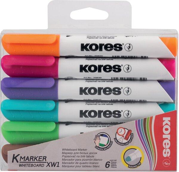 Image du produit Kores Tableau blanc K-Marker (Pink, Violet, Turquoise, Marron, Vert clair, Orange, 3 mm, 6 x)