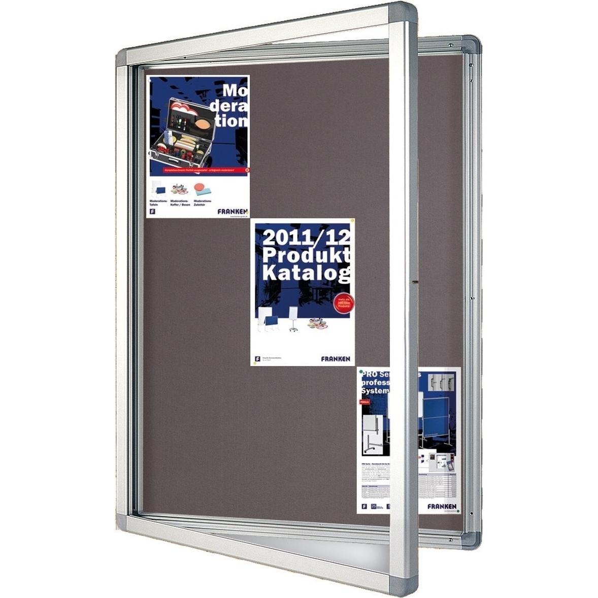 Thumbnail - Franken, Informationsschild, Schaukasten SK15PTE12 99x117.5x4.5cm 15xDIN A4 Filz grau