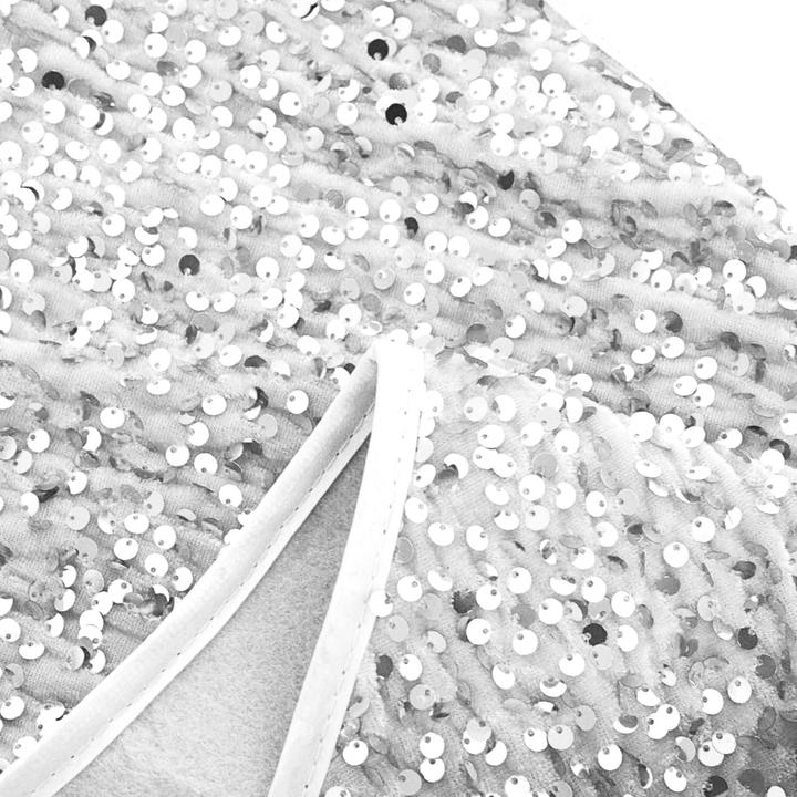 Actual product image Hermex Christmas tree skirt sequin pattern Christmas tree stand collar tree stand panelling (1 -part)