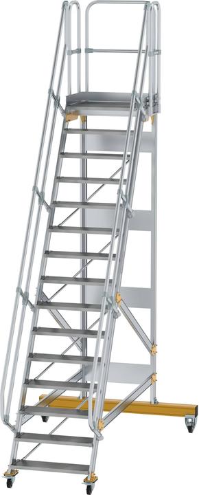 Produktbild Munk Plattformtreppe fahrbar 60° Stufenbreite 800 mm 15 Stufen (Plattformleiter, 80 cm)