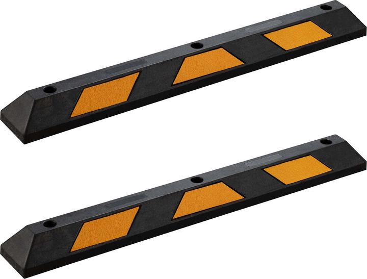 Produktbild Wiltec Radstopper 120x15x10cm 2x Einparkhilfe Gummi Anfahrschutz Garagenstopper