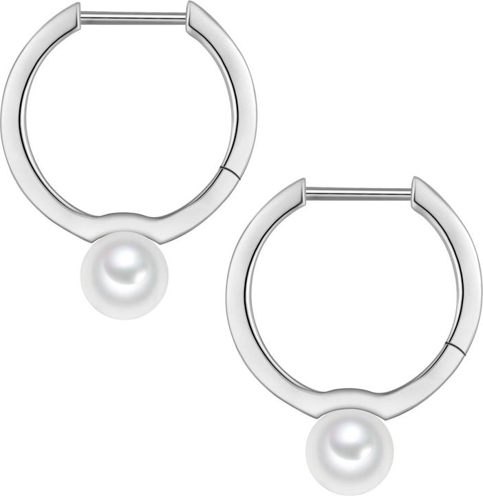 Immagine prodotto Rafaela Donata Creolen Sterling Silber Muschelkernperle weiss - 38609 (Argento)