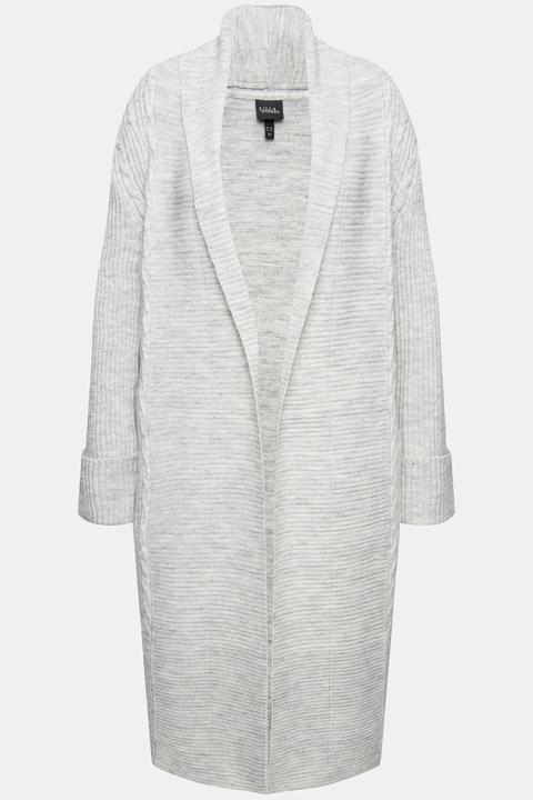 Produktbild Ulla Popken Long-Strickjacke, meliert, offene Form, Langarm (42, 44)