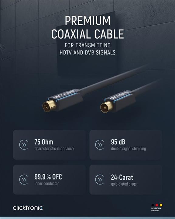 Immagine prodotto clicktronic Cavo di collegamento (95 dB, Cavi antenna)