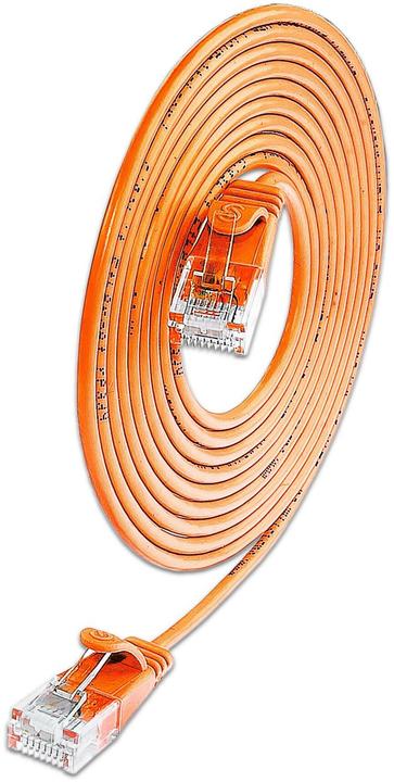 Actual product image SLIM Slimpatchkabel RJ-45 - RJ-45, Cat 6A, U/UTP, 2 m, Orange (U/UTP, CAT6a, 2 m)