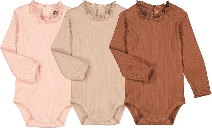 Actual product image La Redoute Collections 3er-Pack langärmelige Babybodys mit Rüschenkragen (74)