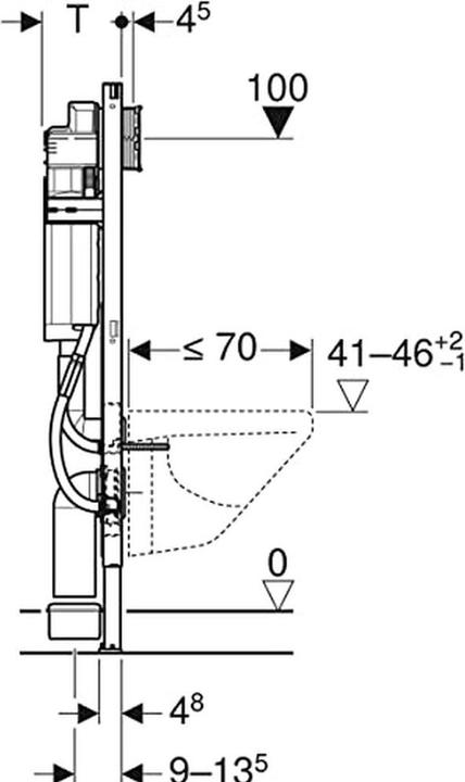 Productafbeelding Geberit Duofix-element voor wandcloset 112 cm met Sigma inbouwspatwand 12 cm barrièrevrij 111.350.00.5