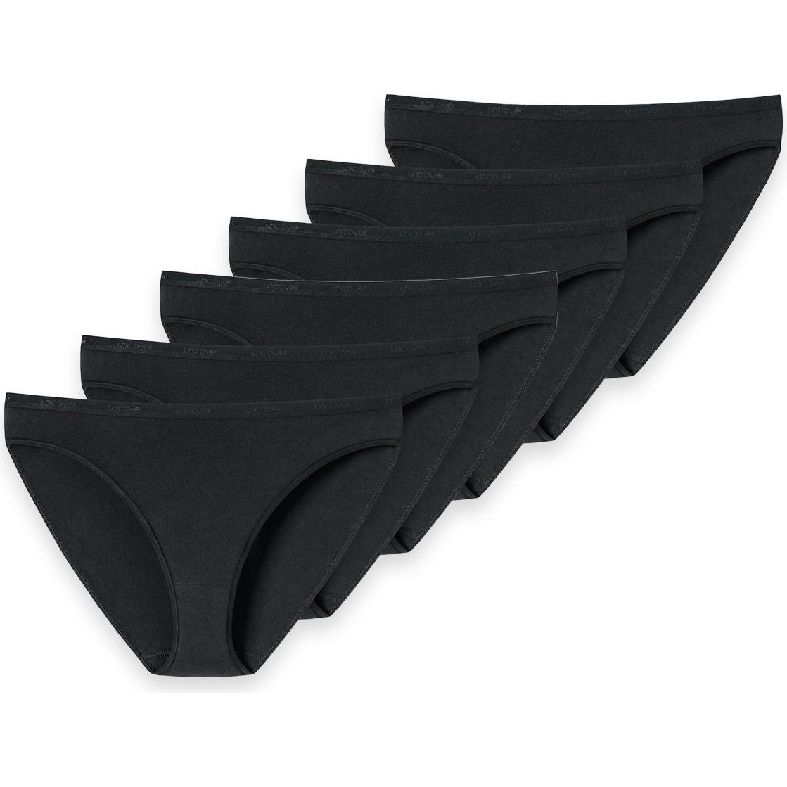 Uncover by Schiesser, Damen, Unterhosen, 6er Pack Basic Tai Slip, Schwarz, (M, 6er Pack)