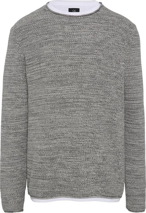 Produktbild s.Oliver Strickpullover Melierter Strickpullover mit Layering-Detail (S)