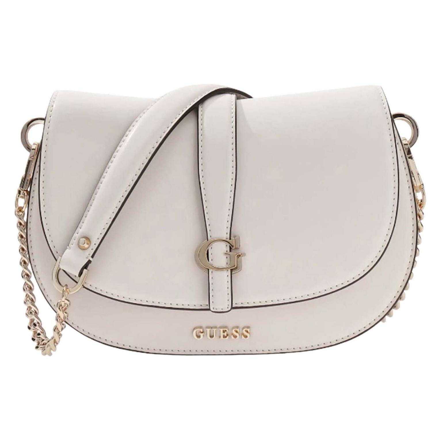 Guess, Damen, Handtasche, Carrie Flap Shoulder Bag, Beige