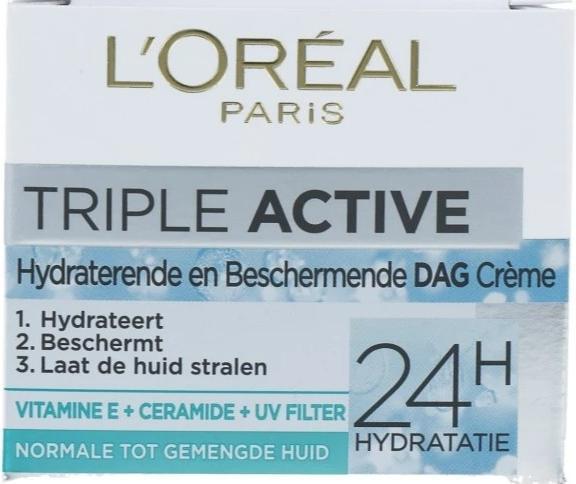 Produktbild L'Oréal Paris L'Oreal Triple Active Multi-Protective Day Cream 24H Hydration for Normal/Combination Skin 50ml (50 ml, Tagescreme)