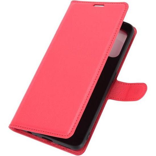Thumbnail - MU Classic Litchi Leder Bookcover Series (Realme 7 Pro), Smartphone Hülle, Rot