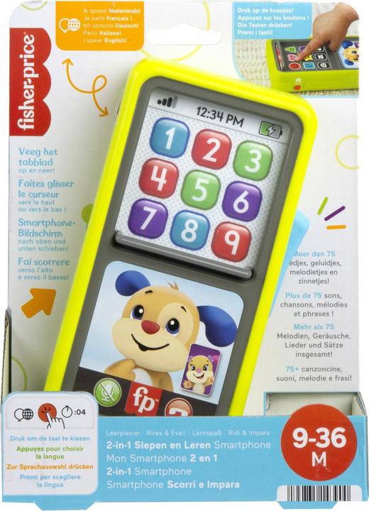 Produktbild Fisher-Price 2-in-1 Slide to Learn Smartphone (DU, F, D, I, QE) (Deutsch, Englisch, Französisch, Italienisch, 0.75 - 3 Jahre)