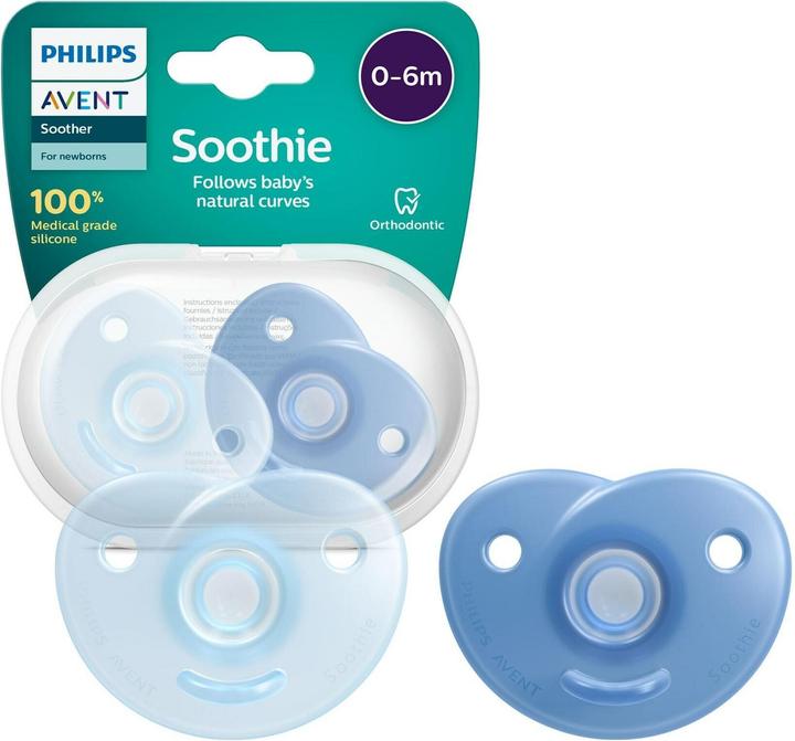 Actual product image Philips Avent Curved Soothie (2 x, up to 6 M.)