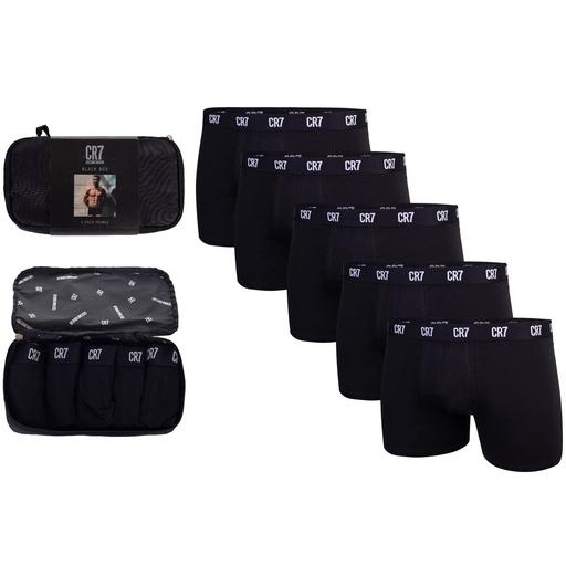 CR7, Uomini, Intimo, Uomo Tronco in cotone elasticizzato 5 pezzi, Nero, (M, Confezione da 5 pezzi)