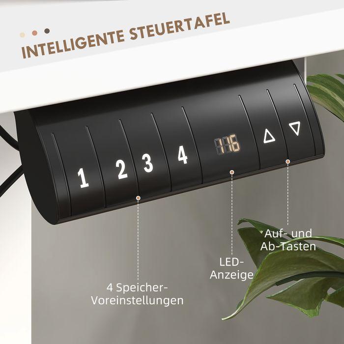 Produktbild Swisshandel24 Schreibtisch höhenverstellbar, elektrisch, 120x60x72-116cm, mit 3 Voreinstellungen, Spanplatte, Weis