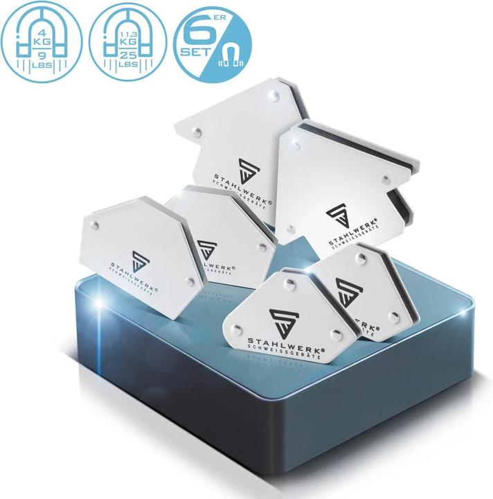 Produktbild Stahlwerk 6 Ã— Magnet-Schweisswinkel 30° x 45° x 60° x 75° x 90° x 135°, 2 x 4 kg