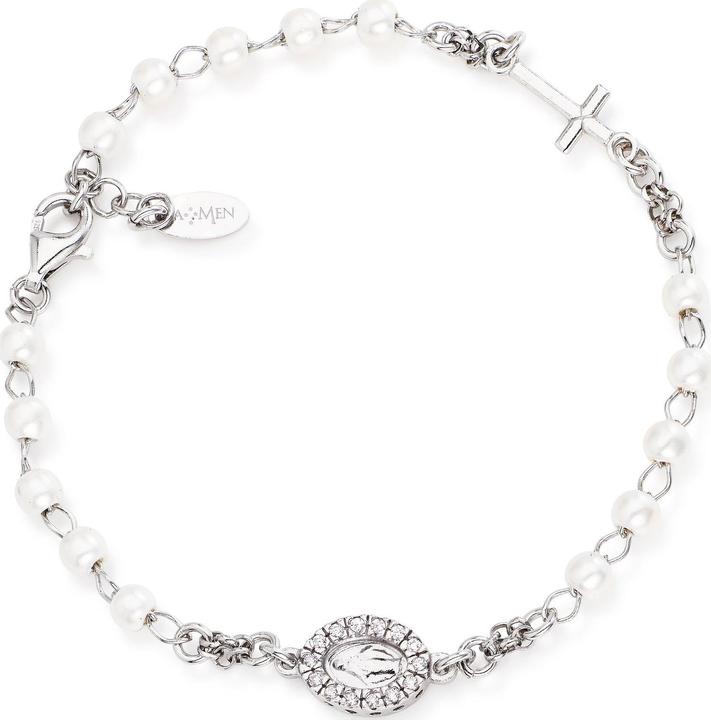 Produktbild Amen Original silver bracelet with pearls and zircons Rosary BROBBZ-M3 (L) (18 cm, 925er Silber)