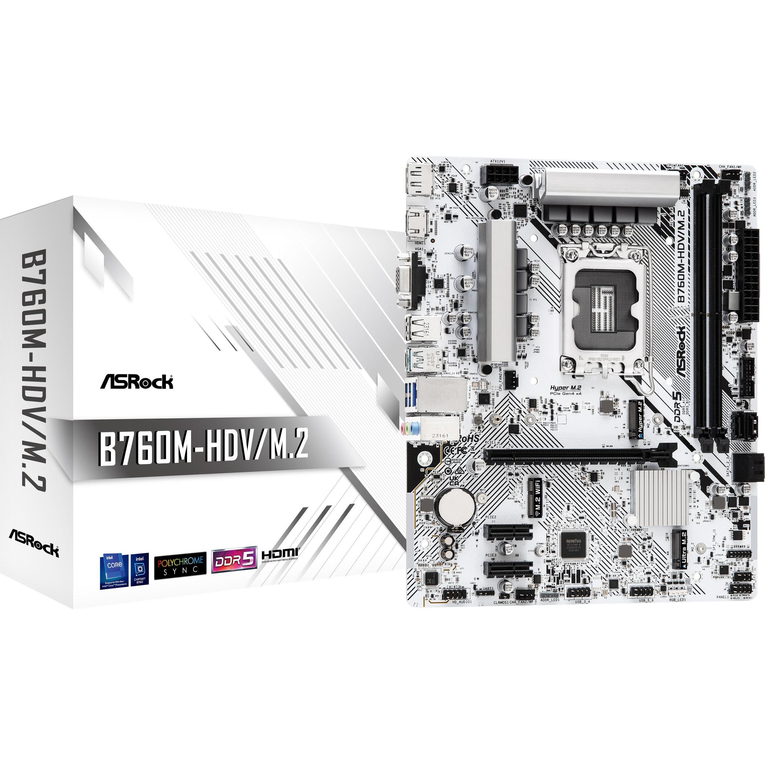 Thumbnail - AsRock B760M-HDV/M.2 (LGA 1700, Intel B760, mATX), Mainboard