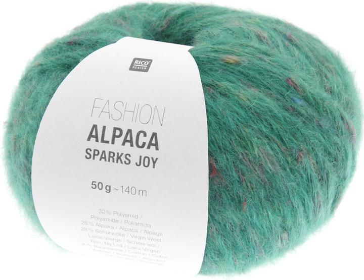 Produktbild Rico Fashion Alpaca Sparks Joy smaragd, 50 g, 140 m, 32 % PA, 28 % WP, 28 % WO, 8 % CO, 4 % PES (120 m)
