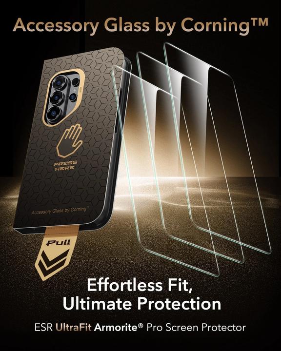 Actual product image ESR - Corning Gorilla Glass UltraFit™ - Samsung Galaxy S26 Ultra - Clear (Samsung Galaxy S26 Ultra)
