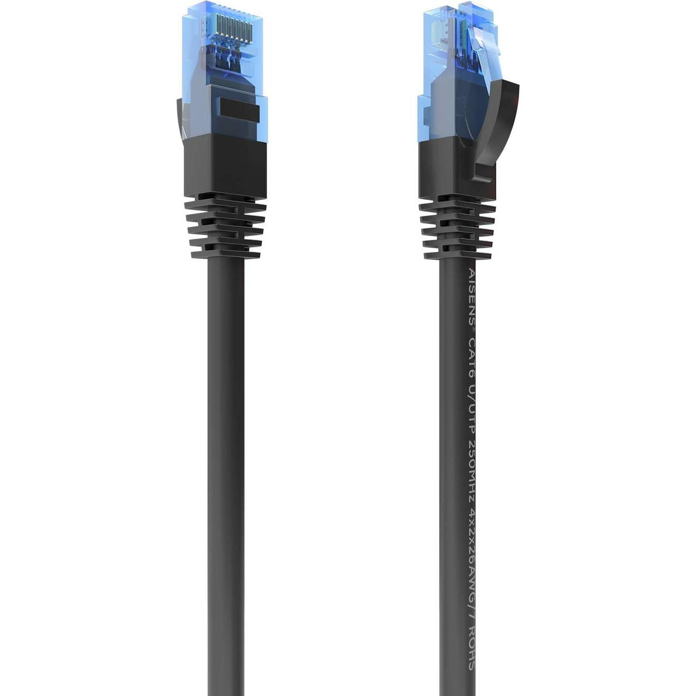 Aisens CABLE RED LATIGUILLO RJ45 CAT.6 UTP AWG26 CCA NEGRO 1.5M (U/UTP, CAT6, 1.50 m), Netzwerkkabel