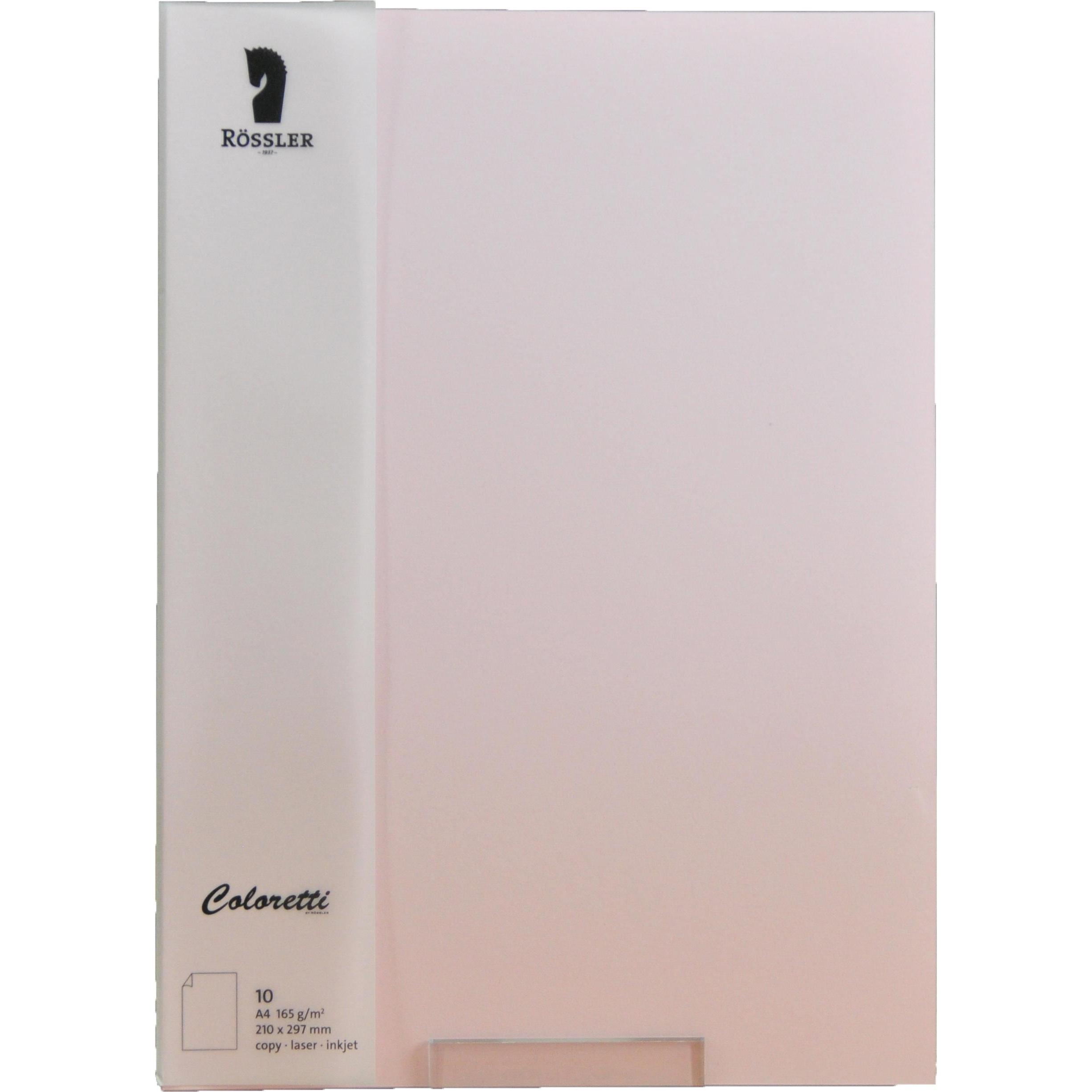 Thumbnail - Rössler, Grusskarte + Briefpapier, Coloretti Blatt A4 160g Rosa im 10er Pack (10 Stk.)